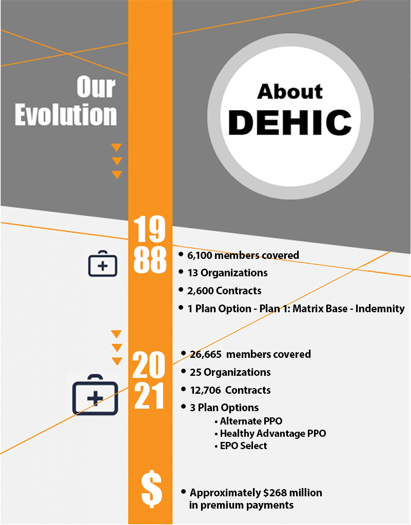 Graphic showing DEHIC growth 1988 to June 2021.